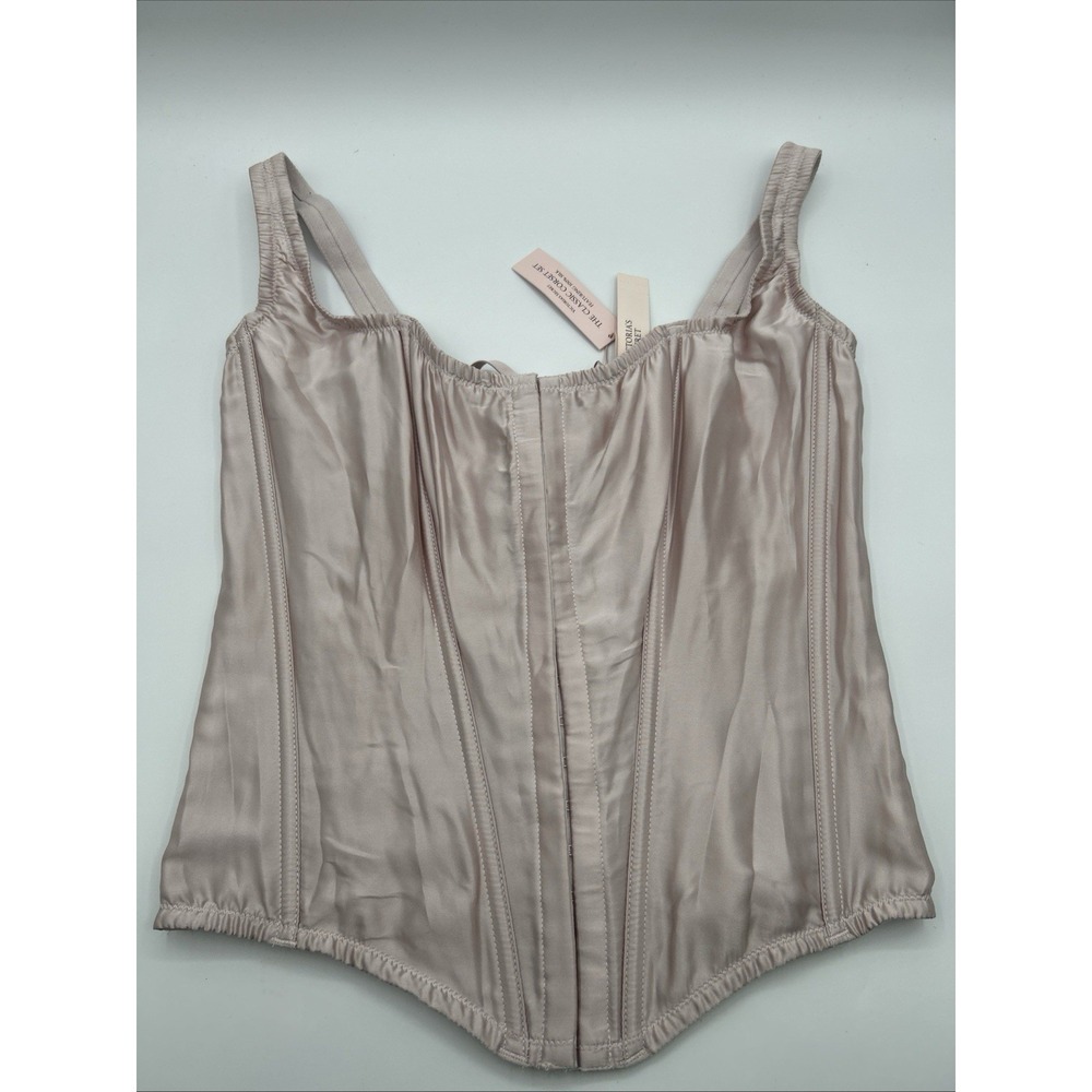 Victoria's Secret The Classic Corset Dusty Rose Medium 100% Silk One Piece NWT - Picture 4 of 9
